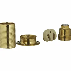 Fassung, Eisen, E14, goldfarben