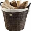 Feuerholzkorb, Braun | Beige, Rund, Durchmesser: 43 cm