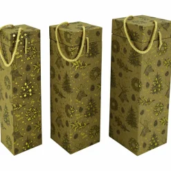 Flaschenbox, goldfarben, 3 Stück
