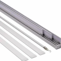Flächenvorhangschiene, Länge: 1700 mm, 3-läufig, Aluminium