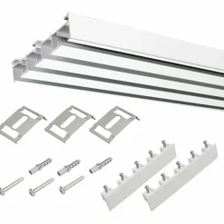 Flächenvorhangschiene, Länge: 1650 mm, 4-läufig, Aluminium