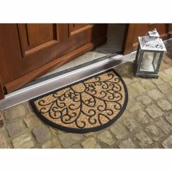 Fußmatte »Deluxe Light«, halbrund, Höhe: 0,8 cm, Rutschfest, Antibakteriell, Kokos