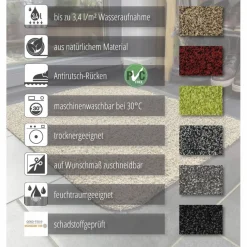 Fußmatte »Entra«, Höhe: 0,9 cm, Baumwolle