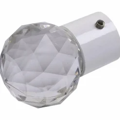 Gardinenendstück, Facettkugel, 20 mm, Weiß