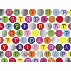 Geschenkpapier Happy Birthday Kreise, 1,5 m x 70 cm