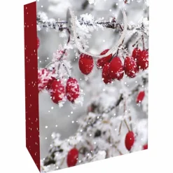 Geschenktasche Frosted Berries, 25x33x11 cm, glänzend