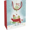Geschenktasche Mistletoe Kiss, 25x33x11 cm, glänzend