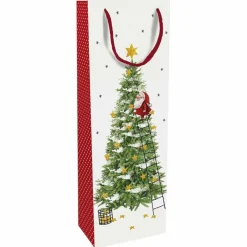 Geschenktasche X-mas Eve, 12x37x8 cm, glänzend