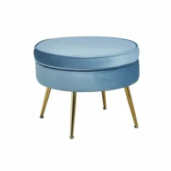 Hocker, Höhe: 41 cm, blau/goldfarben