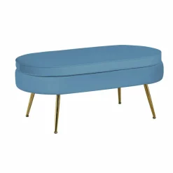 Hocker, Höhe: 40 cm, blau/goldfarben
