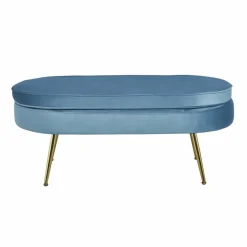 Hocker, Höhe: 40 cm, blau/goldfarben