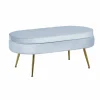 Hocker, Höhe: 40 cm, hellgrau/goldfarben