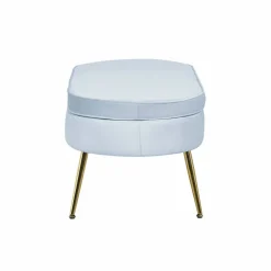 Hocker, Höhe: 40 cm, hellgrau/goldfarben