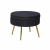 Hocker, Höhe: 41 cm, schwarz/goldfarben