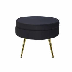 Hocker, Höhe: 41 cm, schwarz/goldfarben