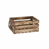 Holzkiste, BxHxL: 27 x 18 x 40 cm, braun-geflammt