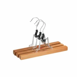 Hosenklemmbügel, BxHxL: 25 x 16,5 x 2,2 cm, Holz, braun