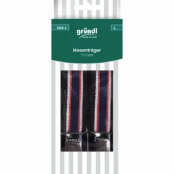 Hosenträger, schwarz/rot/blau, Polyester/Elastodien