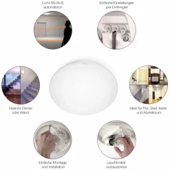 Innensensorlampe »RS 16 L«, LED, 60 lm, mit 360°-Sensor, rund, IP44