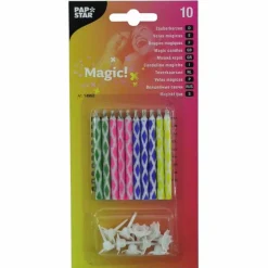 Kerze, mehrfarbig, 10 Stück