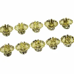 Kerzenhalter, rund, Höhe: 3 cm, goldfarben