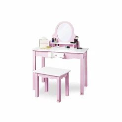 Kinder-Schminktisch, BxHxL: 70 x 97 x 40 cm, rosa/weiß