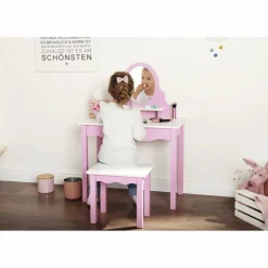 Kinder-Schminktisch, BxHxL: 70 x 97 x 40 cm, rosa/weiß
