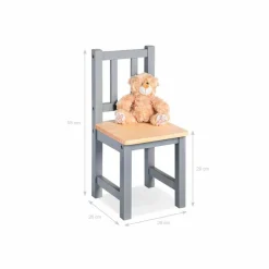 Kinderstuhl, BxHxL: 26 x 55 x 26 cm, grau/natur