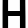 Klebebuchstabe, Buchstabe H, schwarz