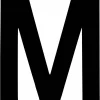 Klebebuchstabe, Buchstabe M, schwarz
