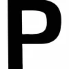 Klebebuchstabe, Buchstabe P, schwarz