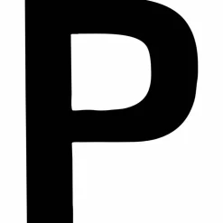 Klebebuchstabe, Buchstabe P, schwarz