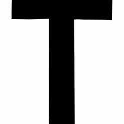Klebebuchstabe, Buchstabe T, schwarz