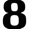 Klebeziffer, Zahl 8, schwarz