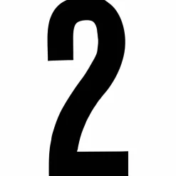 Klebeziffer, Zahl 2, schwarz