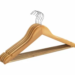 Kleiderbügel, BxHxL: 45 x 23,5 x 1,2 cm, Holz, braun