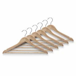 Kleiderbügel, 6x Kleiderbügel, Ahornholz, natur