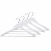 Kleiderbügel, 4x Kleiderbügel, holz/metall, weiß
