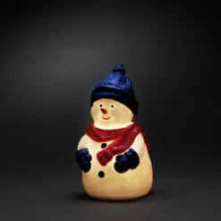 LED-Dekoration, Kunststoffschneemann 4 Dioden, Stecker, weiß