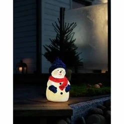 LED-Dekoration, Kunststoffschneemann 4 Dioden, Stecker, weiß