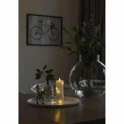 LED-Echtwachskerze, Wachs, Höhe: 15,2 cm