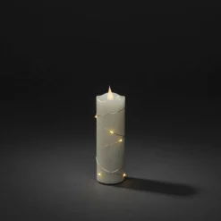 LED-Echtwachskerze, Wachs, Höhe: 15,2 cm