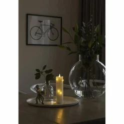 LED-Echtwachskerze, Wachs, Höhe: 17,8 cm