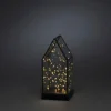 LED Glaslaterne, holz/metall, BxHxL: 11 x 24,5 x 11 cm, inkl. Leuchtmittel