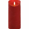 LED-Kerze »3D Rustic FLAME«, Ø 9 cm, rot, Timer