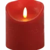 LED-Kerze »3D Rustic FLAME«, Ø 9 cm, rot, Timer