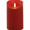 LED-Kerze »3D Rustic FLAME«, Ø 9 cm, rot, Timer