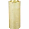 LED-Kerze »Rustic«, Ø 7,5 cm, goldfarben, Timerfunktion, 3D-Flacker-Effekt, Timer