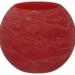 LED-Kerze »Rustic«, Ø 7,5 cm, rot, Timerfunktion, 3D-Flacker-Effekt, Timer