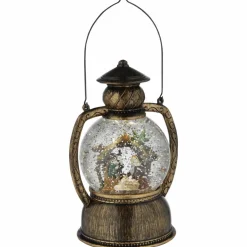 LED-Kugellaterne, kugelförmig, Höhe: 20 cm, batterie, braun